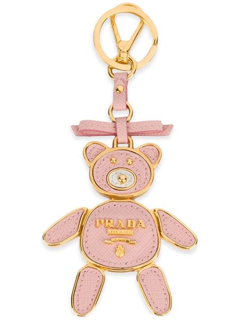 prada leather teddy bear keychain|prada heart strap keychain.